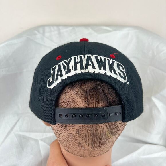 Vintage 90s Kansas City Jayhawks Big Logo Hat Snapback - Picture 4 of 6